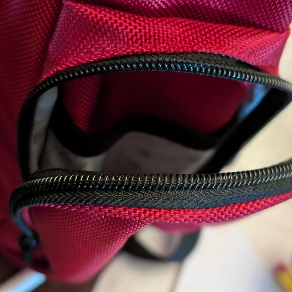 Quilted Red Men’s Backpack with Black Trim